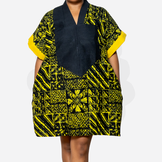 SHORTY BUBU - Ankara and Aso-Oke fabric