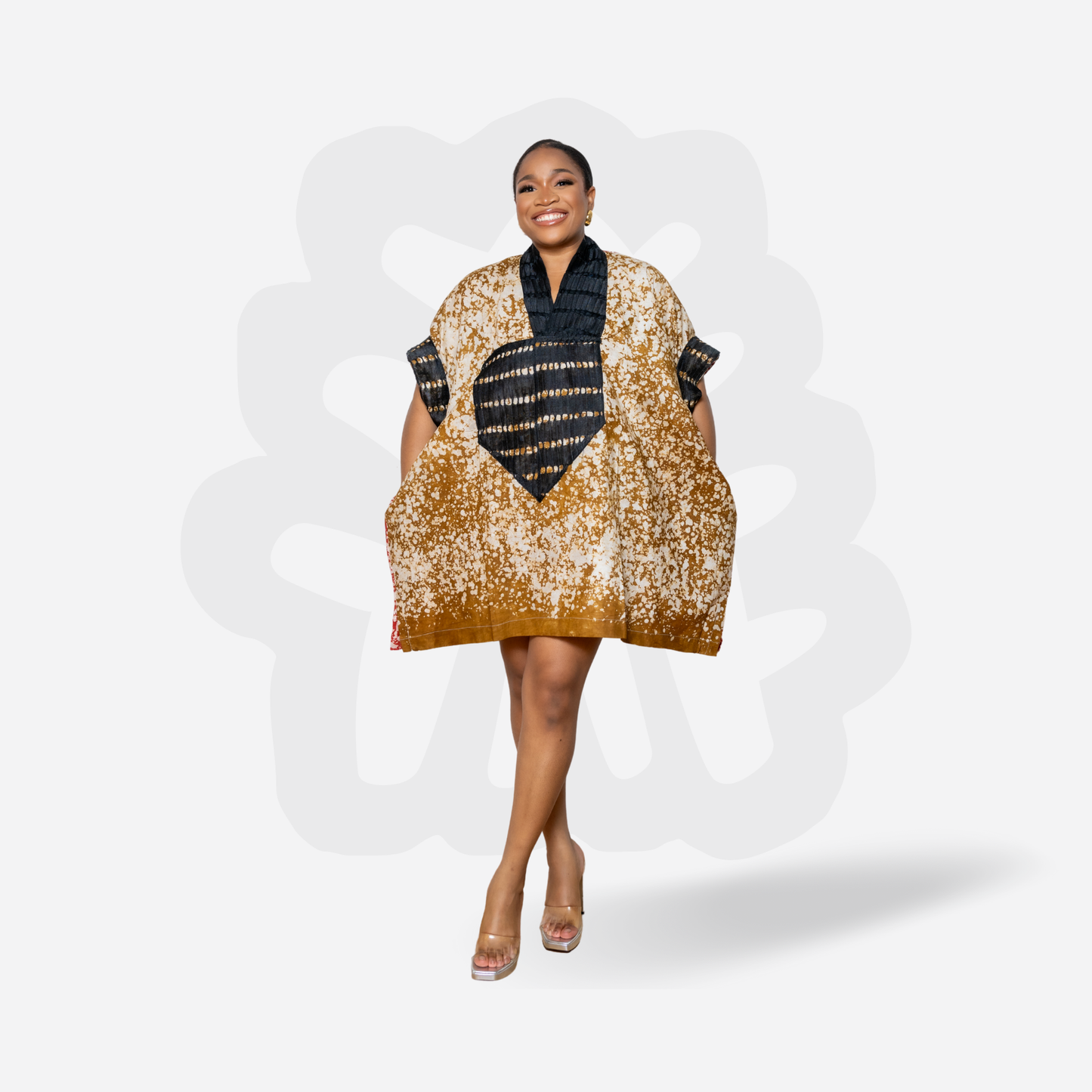 SHORTY BUBU - Adire and Aso-Oke fabric