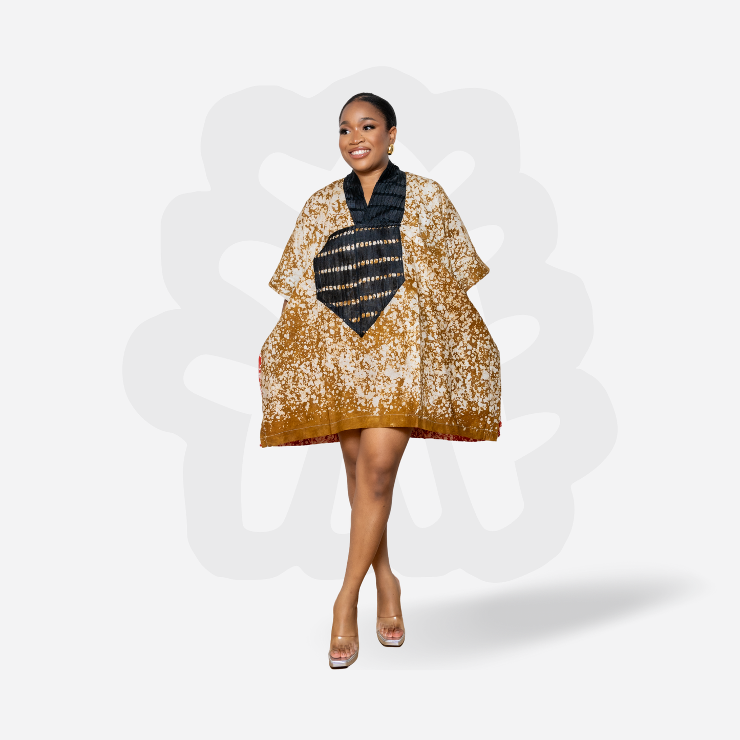 SHORTY BUBU - Adire and Aso-Oke fabric