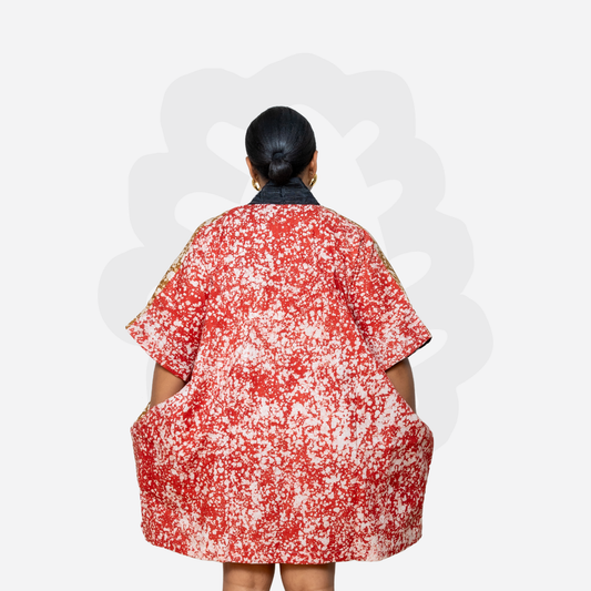 SHORTY BUBU - Adire and Aso-Oke fabric