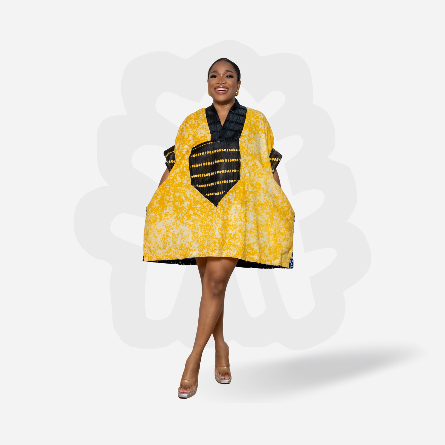 SHORTY BUBU - Adire and Aso-Oke fabric