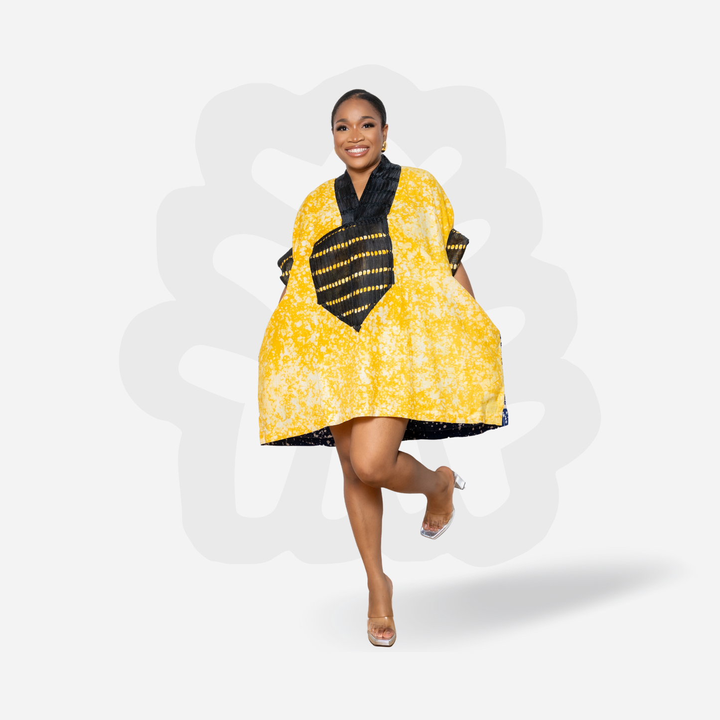 SHORTY BUBU - Adire and Aso-Oke fabric