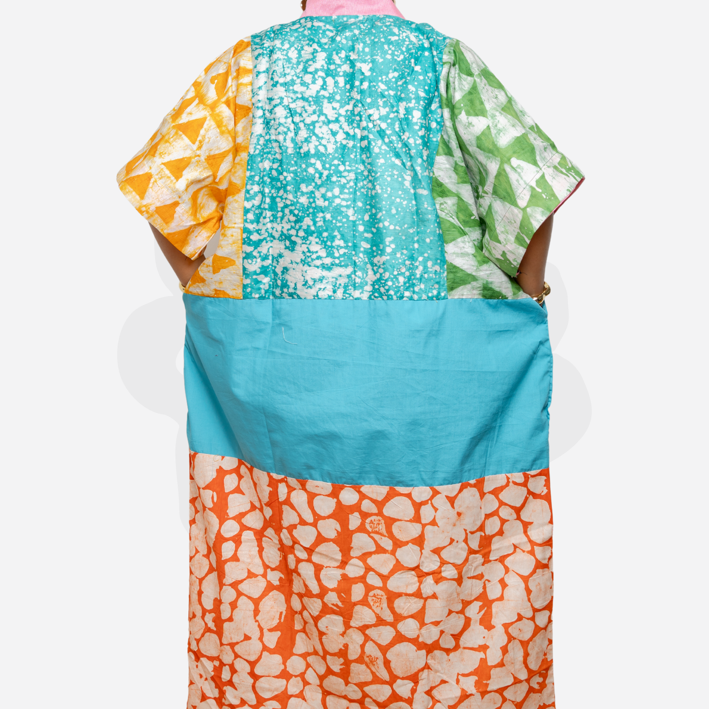 AIKA BLOCK COLLAGE BUBU - Adire and Aso-Oke Holiday Kaftan