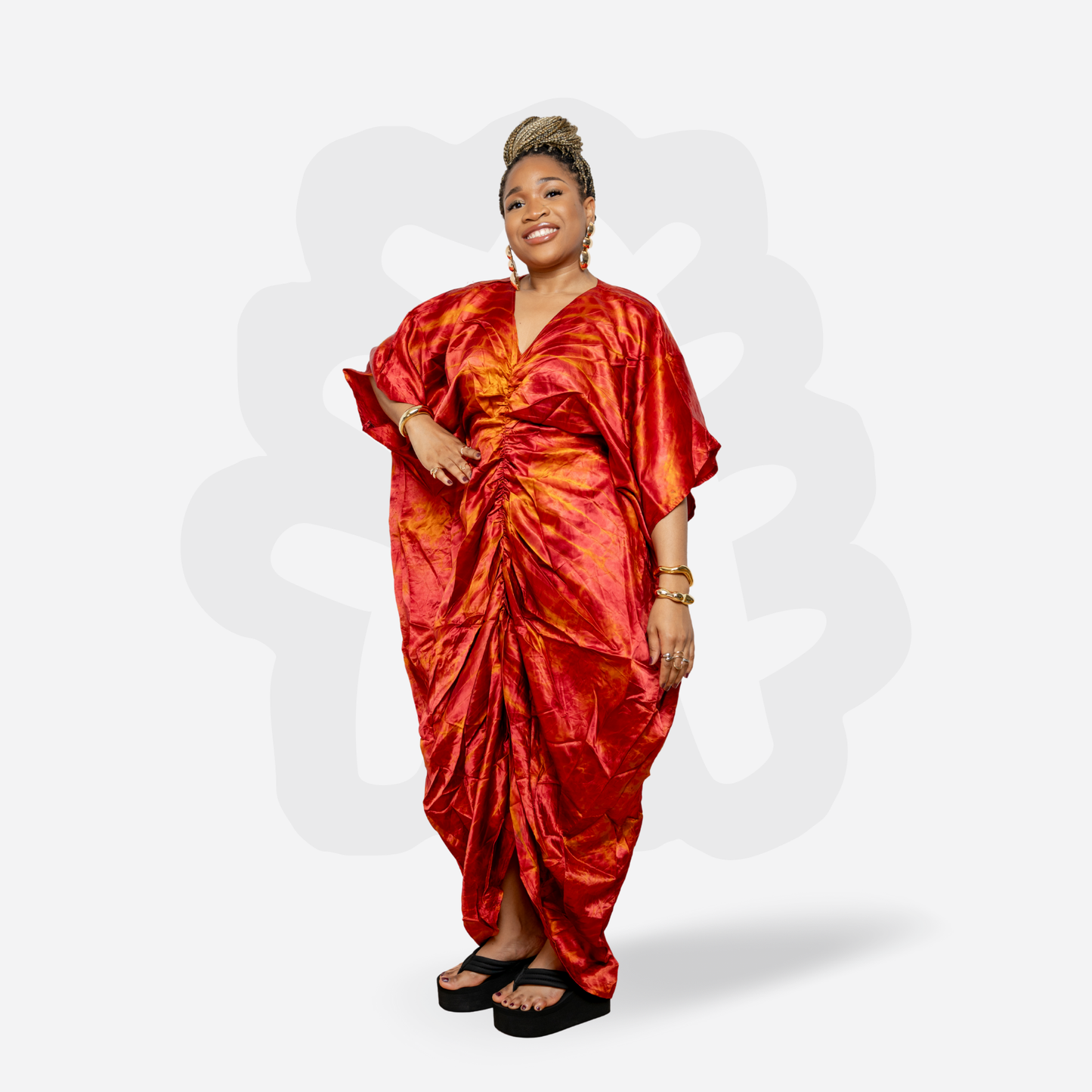 ADORA SILK BUBU - with inner belt to synch waist