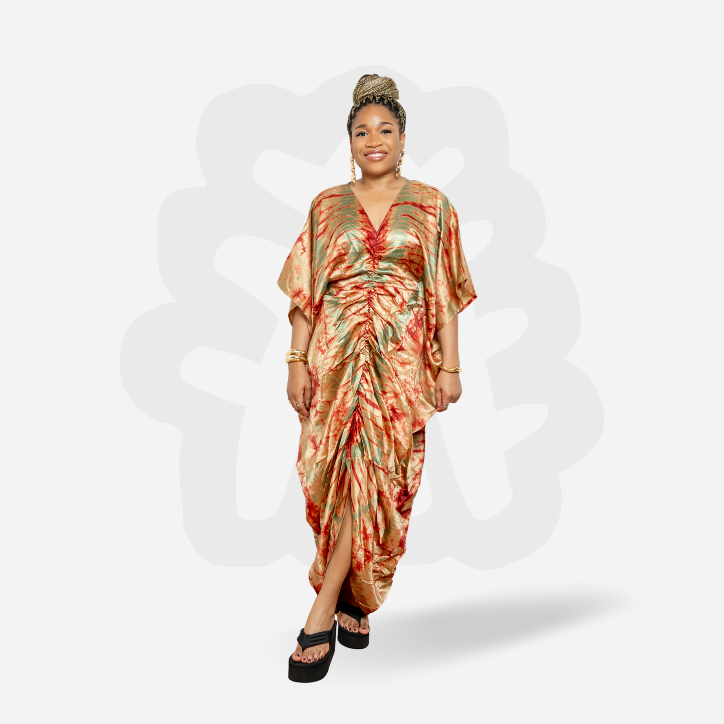 ADORA SILK BUBU - with inner belt to synch waist