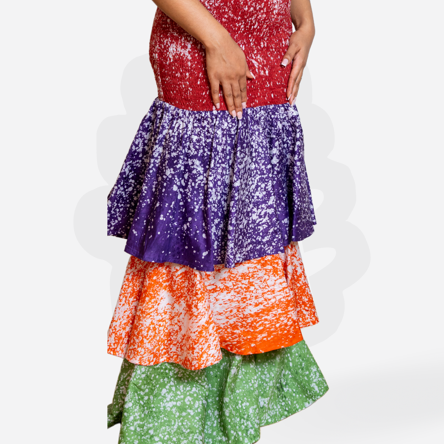 DYES OF DESIRE - Figure Toning Adire Summer Dress with Layers