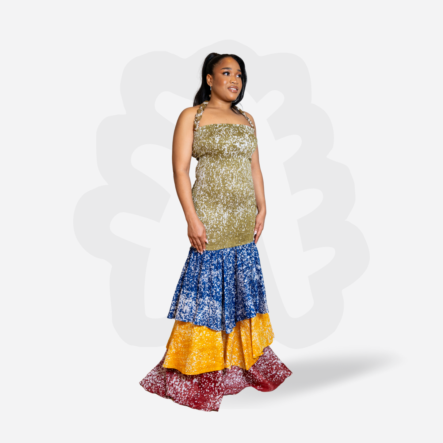 DYES OF DESIRE - Figure Toning Adire Summer Dress with Layers