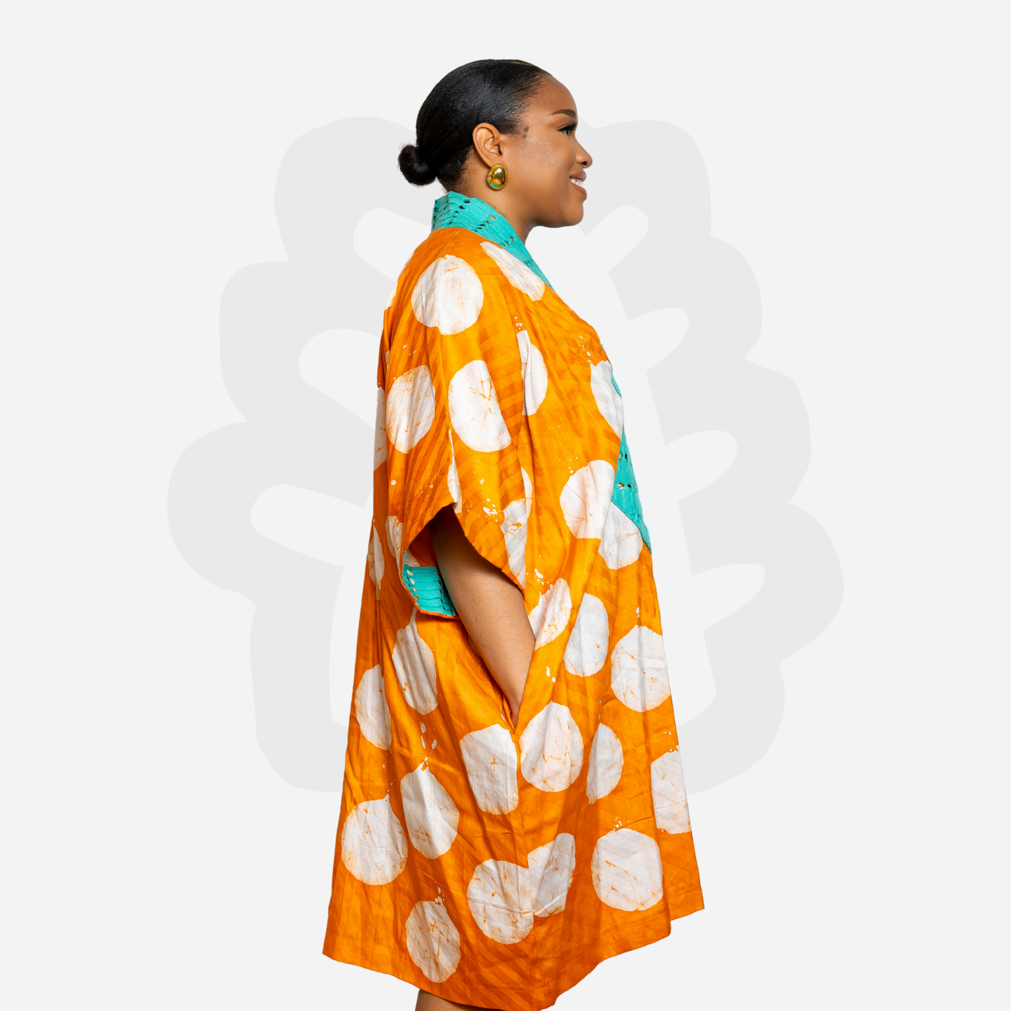 SHORTY BUBU - Adire and Aso-Oke Collage Holiday Bubu