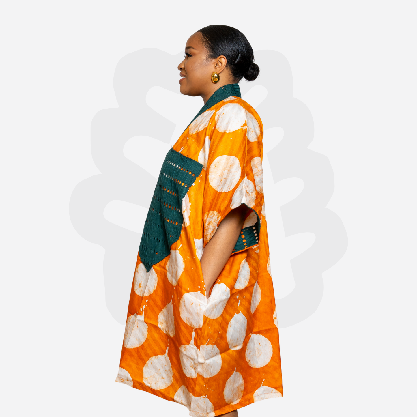 SHORTY BUBU - Adire and Aso-Oke Collage Holiday Bubu