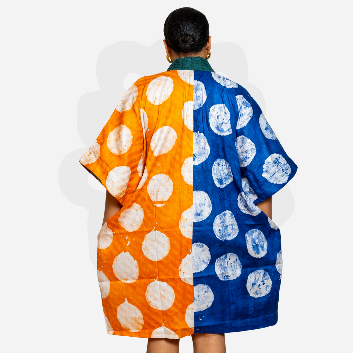 SHORTY BUBU - Adire and Aso-Oke Collage Holiday Bubu